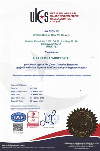 ISO 14001  - ORBİSİS BİLİŞİM