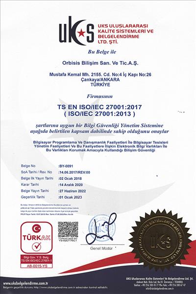 ISO 27001  - ORBİSİS BİLİŞİM